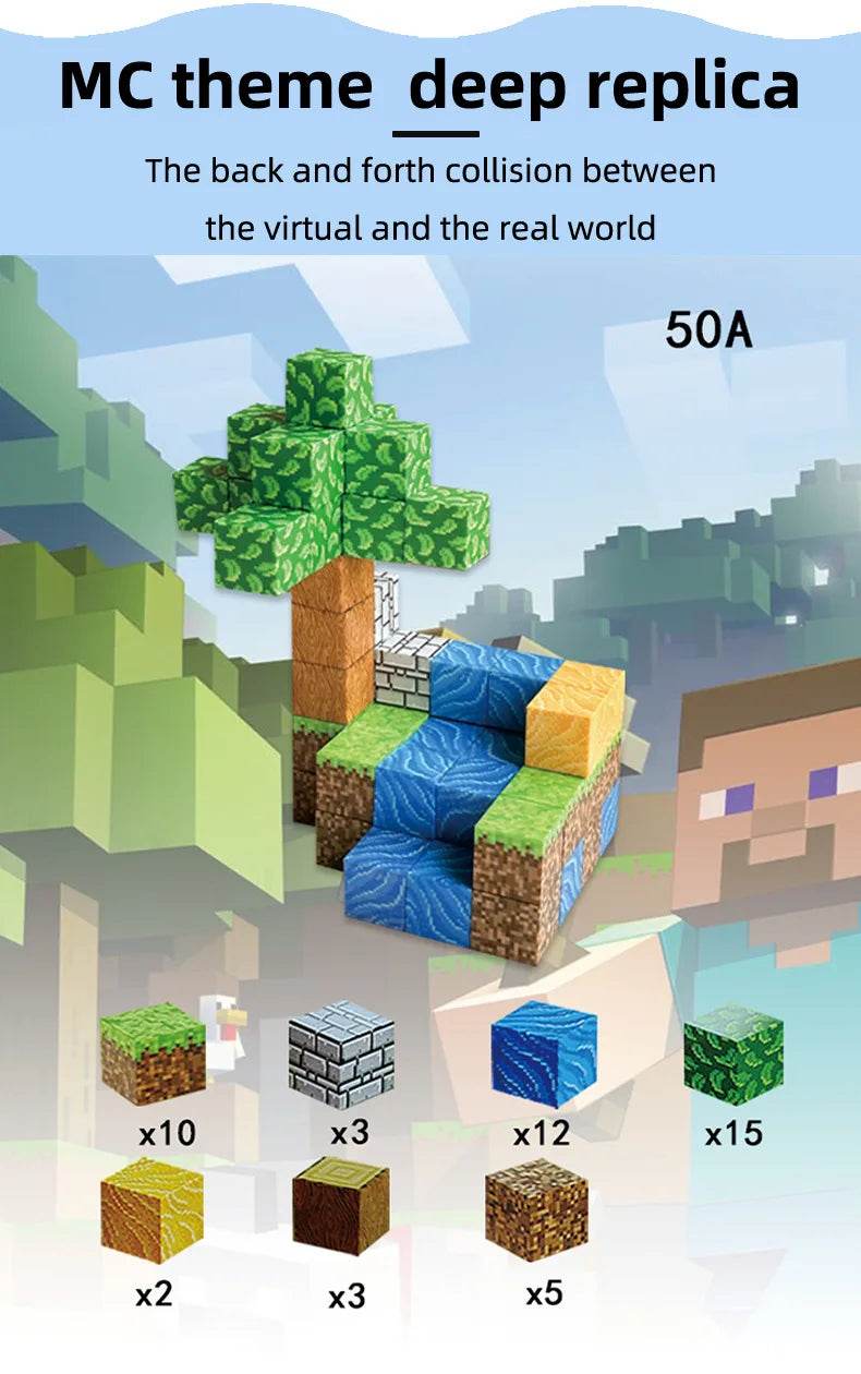 Magnetic Blocks Build Magnet Mine World Set for Kids Toys - ToylandEU