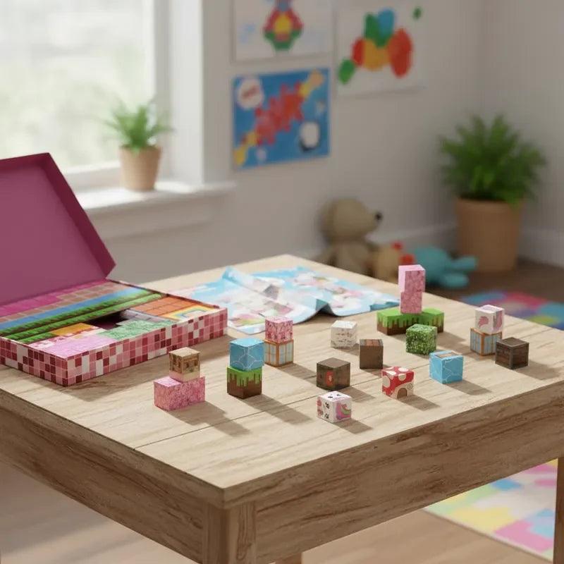  Magnetic Building Blocks 100 Piece Rainbow Toylandeu 