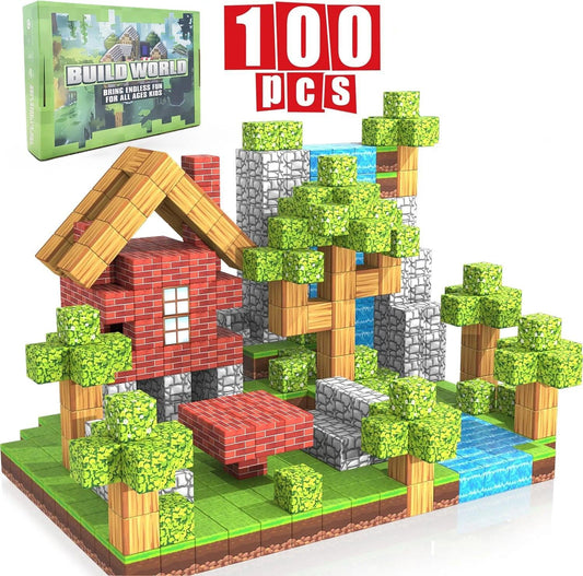  Magnetic Building Blocks | 100 Piece Set | Toylandeu™ 