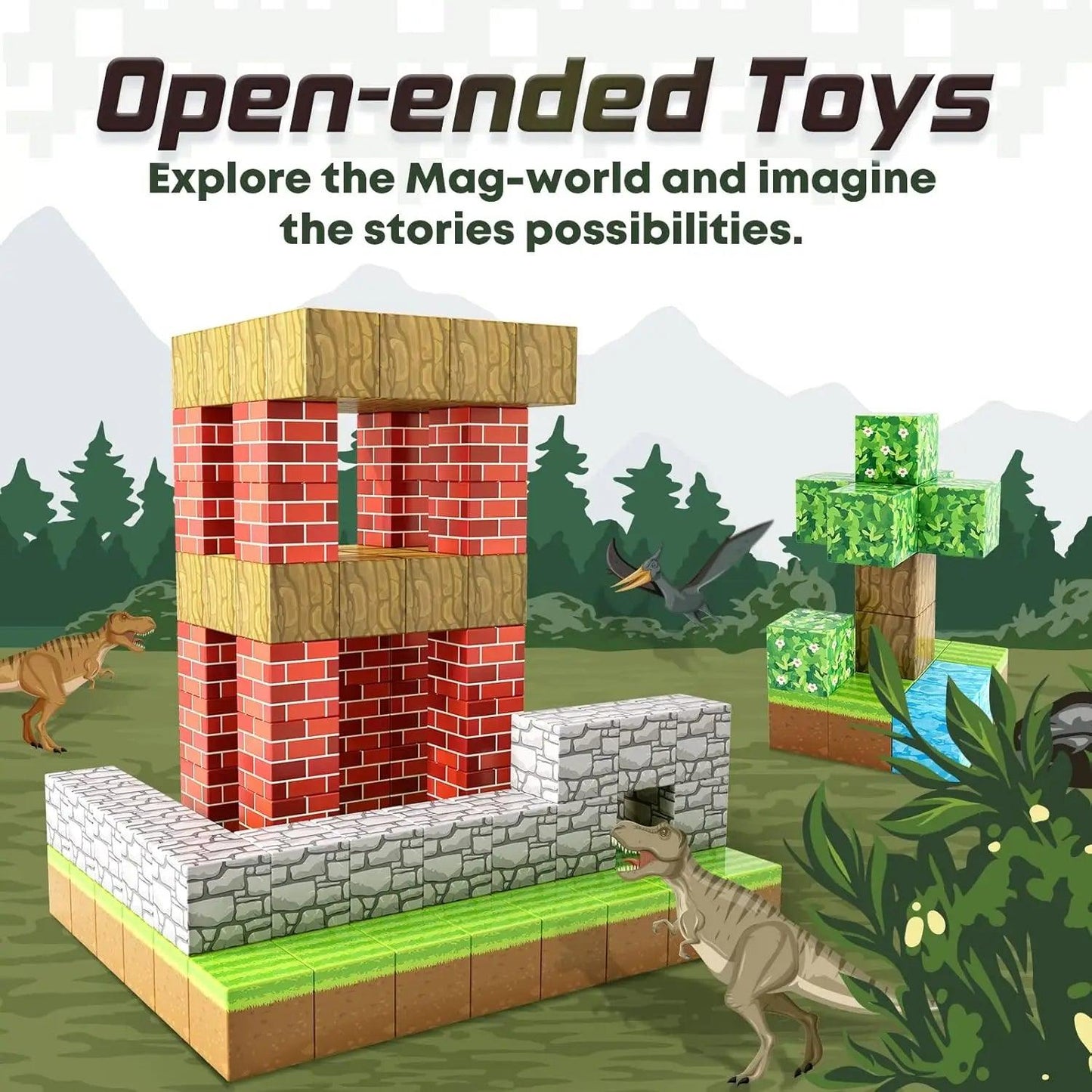  Magnetic Building Blocks | 100 Piece Set | Toylandeu™ 