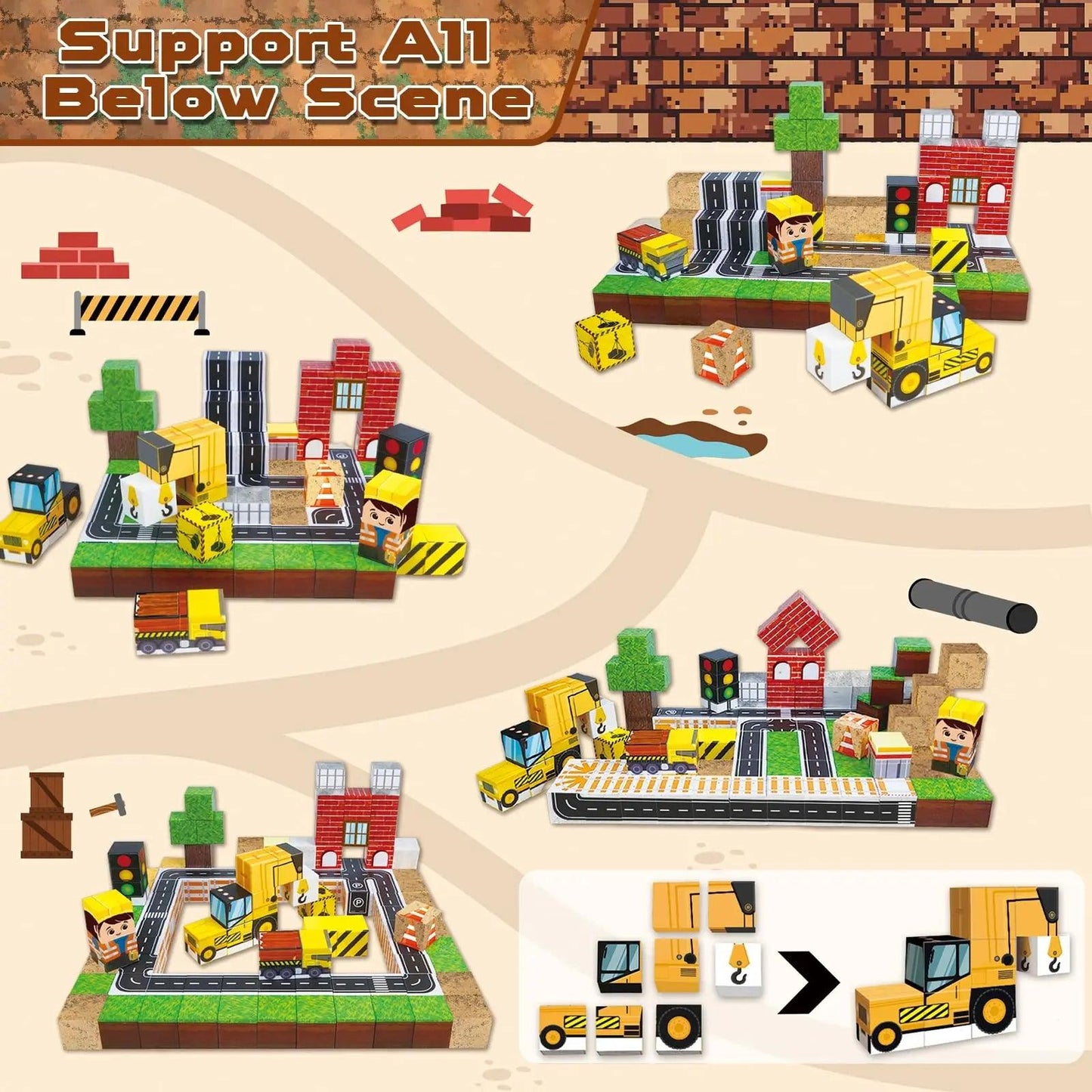  Magnetic Building Blocks | 100 Pieces Set | Toylandeu™ 