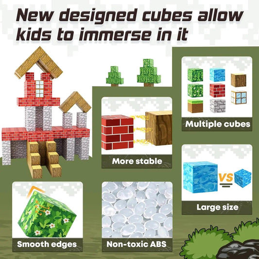  Magnetic Building Blocks 128 Piece STEM Toy Toylandeu 