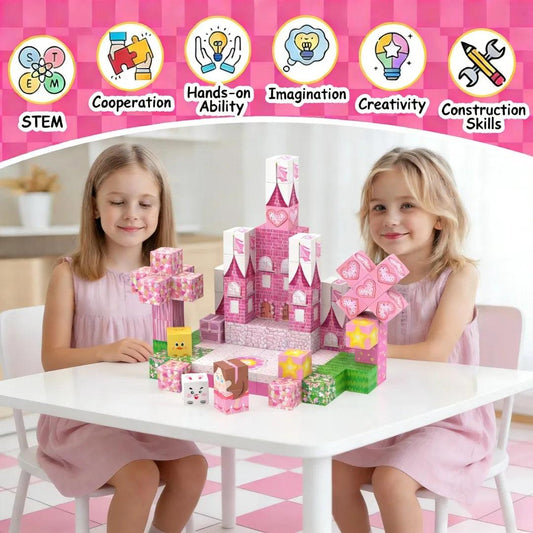 Magnetic Building Blocks | Cherry Blossom | Toylandeu™ 