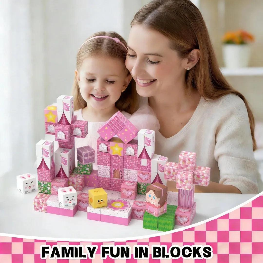  Magnetic Building Blocks | Cherry Blossom | Toylandeu™ 