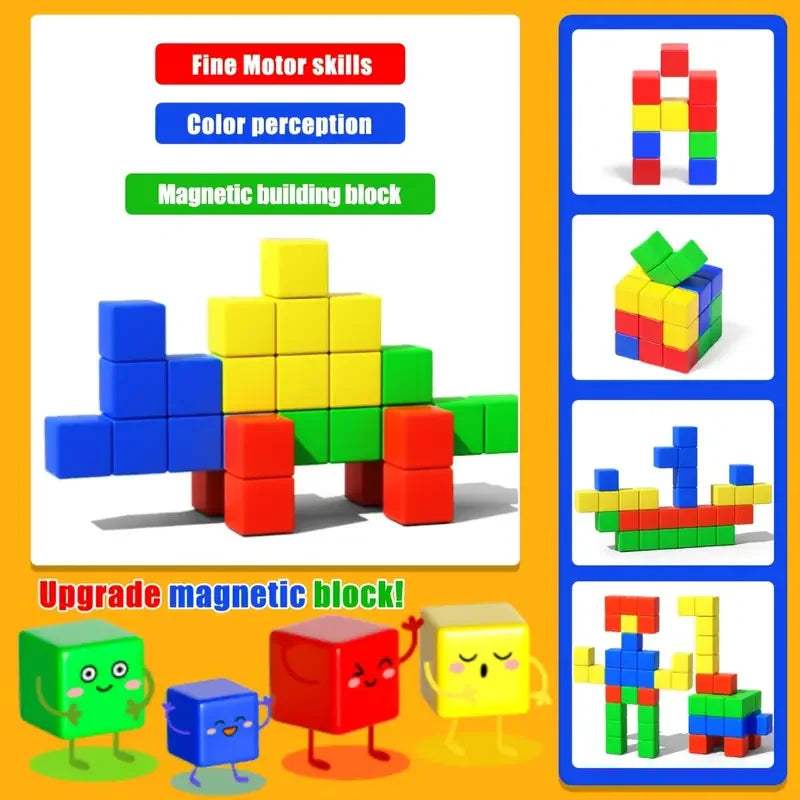 Magnetic Building Blocks | Durable Plastic | Toylandeu™