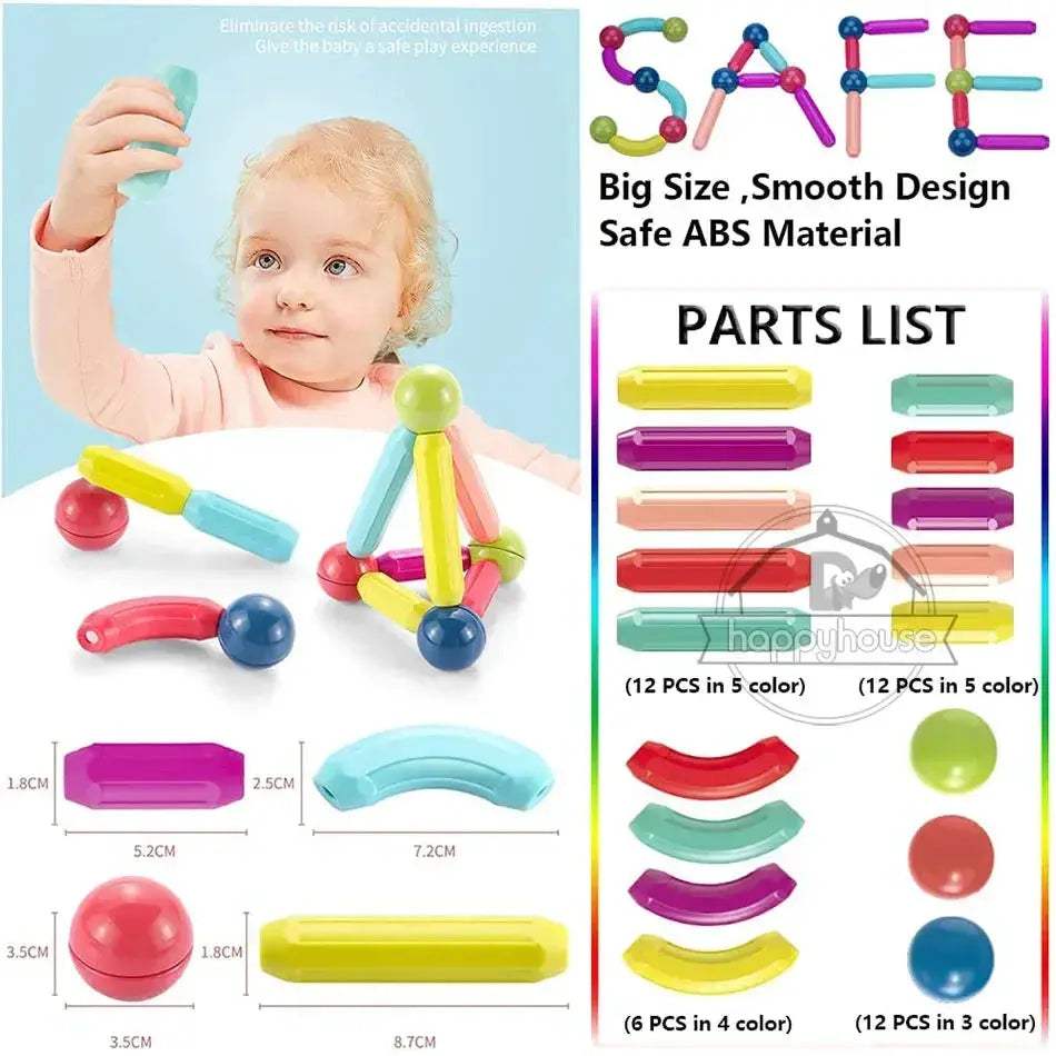 Magnetic Building Blocks For Kids STEM Construction Toys - ToylandEU