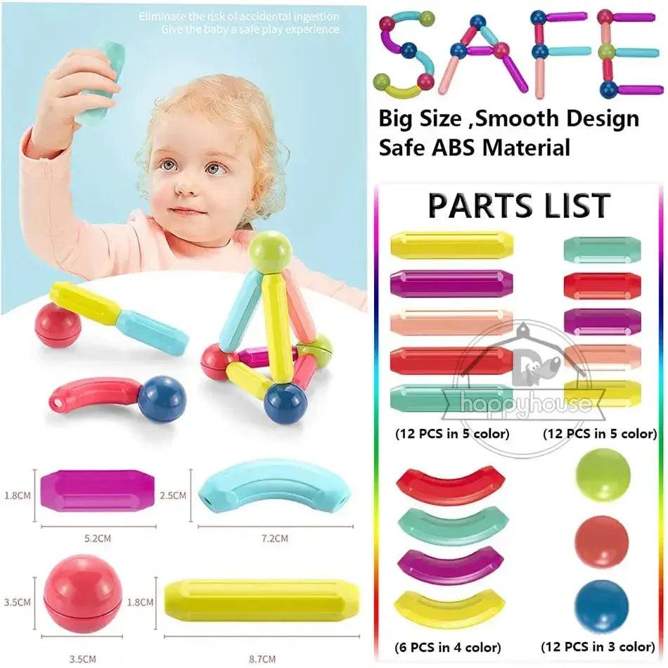  Magnetic Building Blocks Metal STEM Toys Safe For Kids -  ToylandEU™