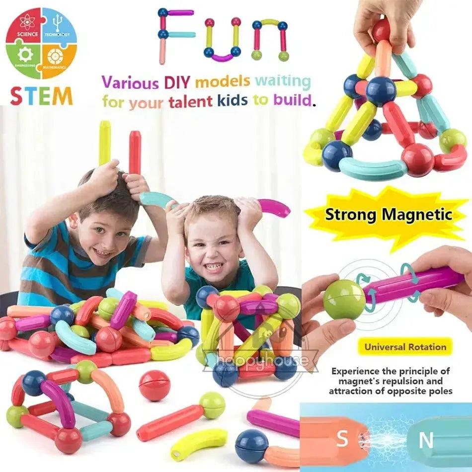  Magnetic Building Blocks Metal STEM Toys Safe For Kids -  ToylandEU™
