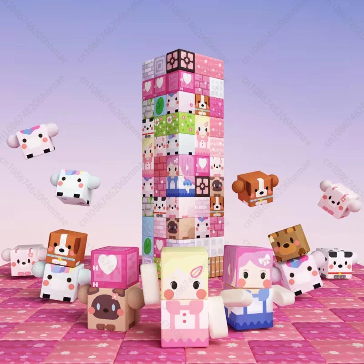  Magnetic Building Blocks Pink Blossom | Toylandeu™ 