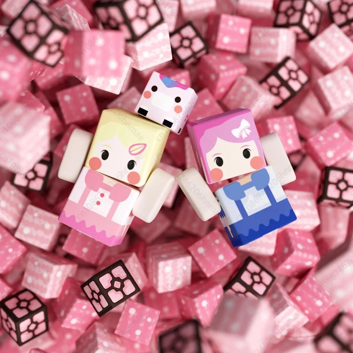  Magnetic Building Blocks Pink Blossom | Toylandeu™ 