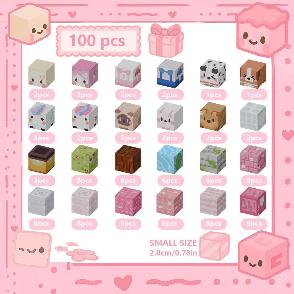  Magnetic Building Blocks Pink Blossom | Toylandeu™ 