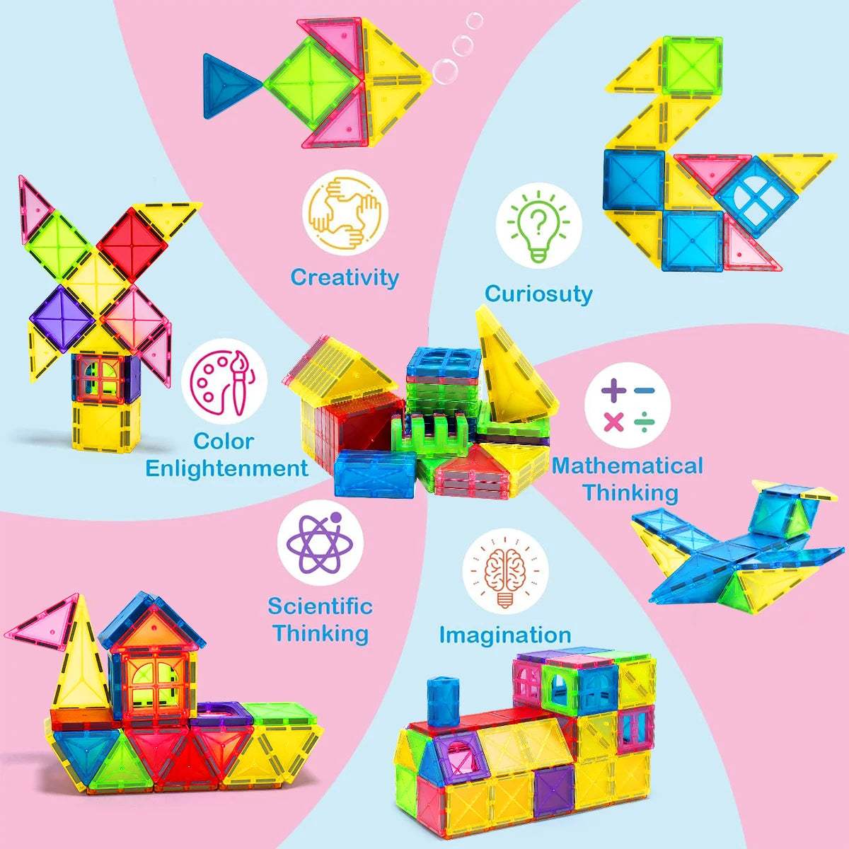 Magnetic Building Blocks | STEM Montessori | Toylandeu™