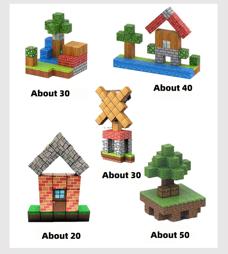 Magnetic Building Blocks STEM Set For Creative Mini World Builds - ToylandEU