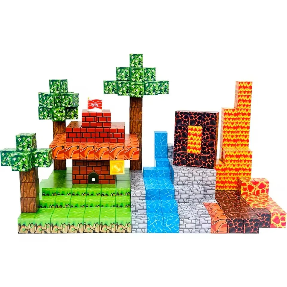 Magnetic Building Blocks STEM Set For Creative Mini World Builds - ToylandEU