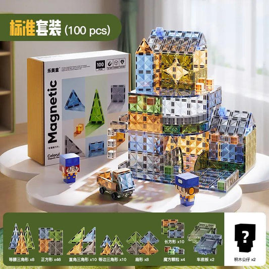  Magnetic Building Blocks Set 100pc CE RoHS Toylandeu™ 