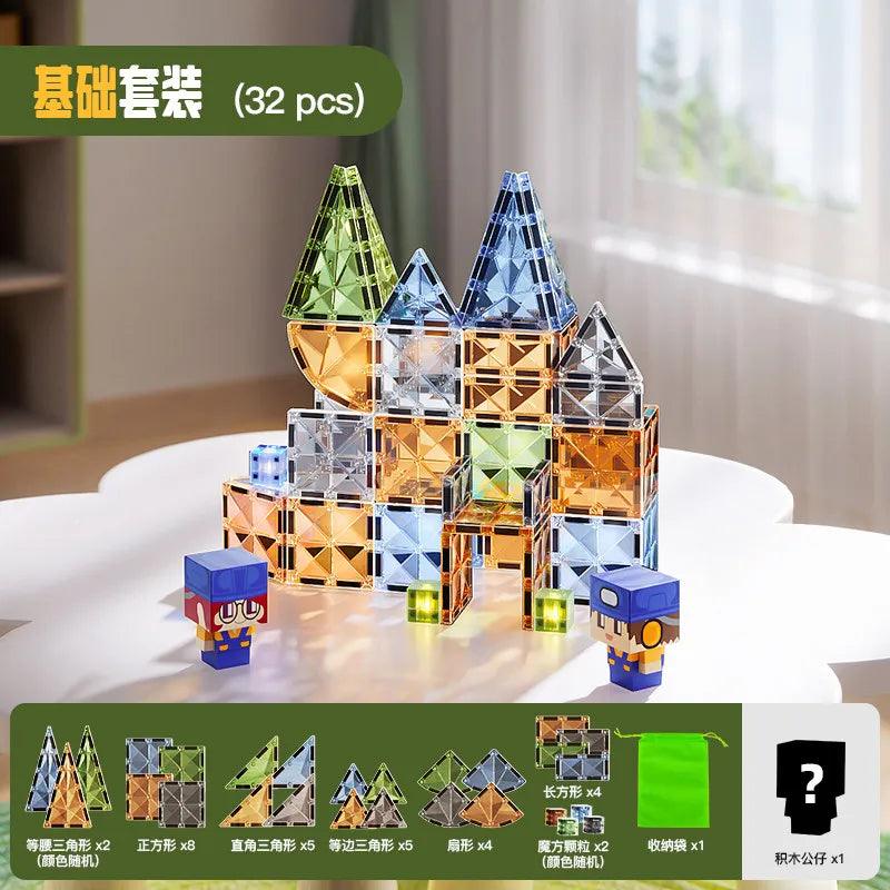  Magnetic Building Blocks Set 100pc CE RoHS Toylandeu™ 