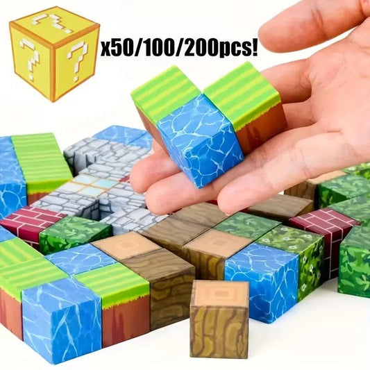  Magnetic Building Blocks Set | Pixel Cubes | Toylandeu™ 