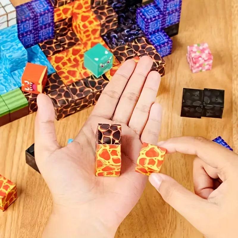  Magnetic Building Blocks Set | Pixel Cubes | Toylandeu™ 