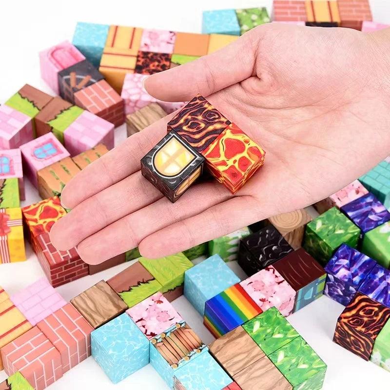  Magnetic Building Blocks Set | Pixel Cubes | Toylandeu™ 