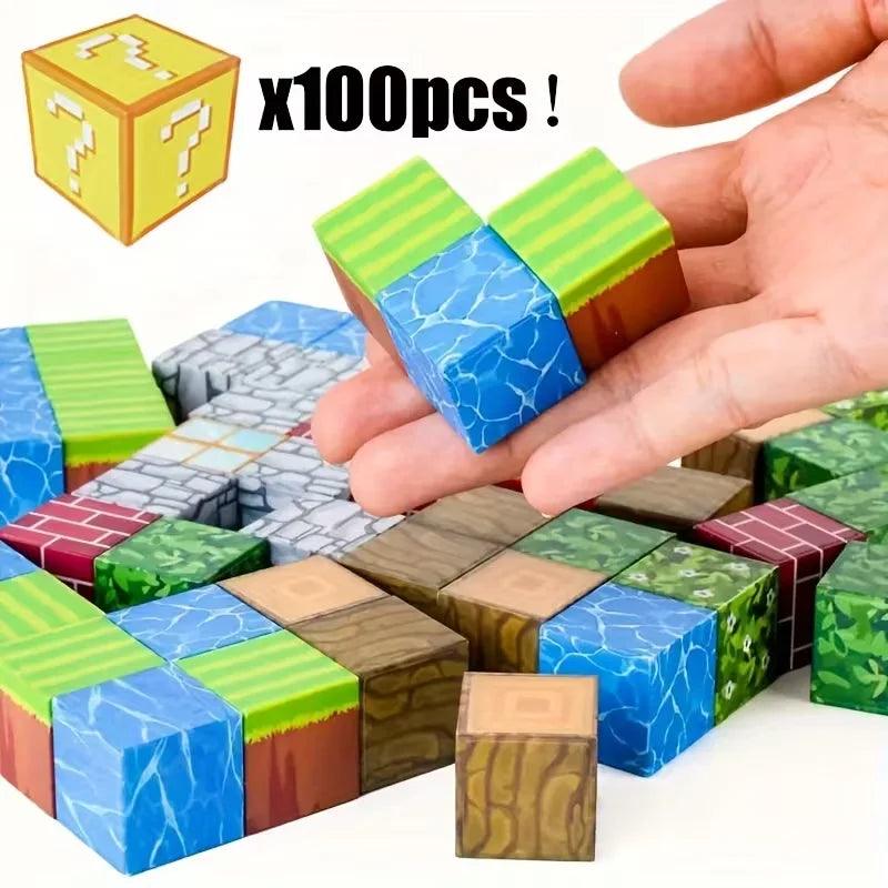  Magnetic Building Blocks Set | Pixel Cubes | Toylandeu™ 