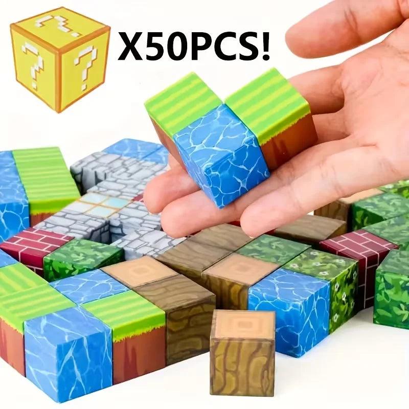  Magnetic Building Blocks Set | Pixel Cubes | Toylandeu™ 