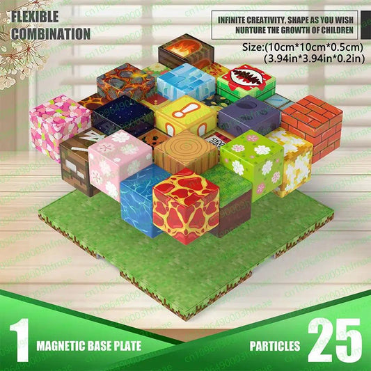  Magnetic Building Blocks Set With Bottom Plate STEM -  ToylandEU™