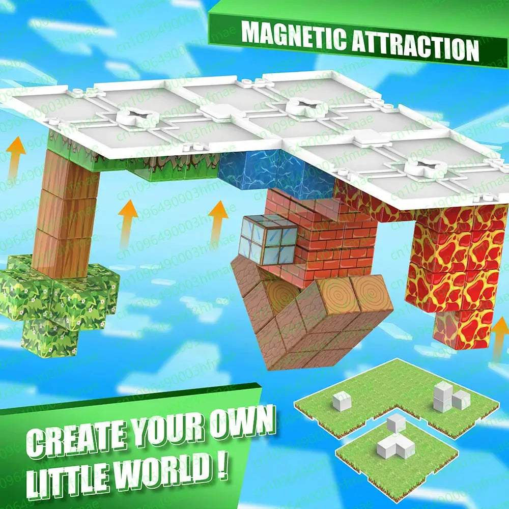  Magnetic Building Blocks Set With Bottom Plate STEM -  ToylandEU™