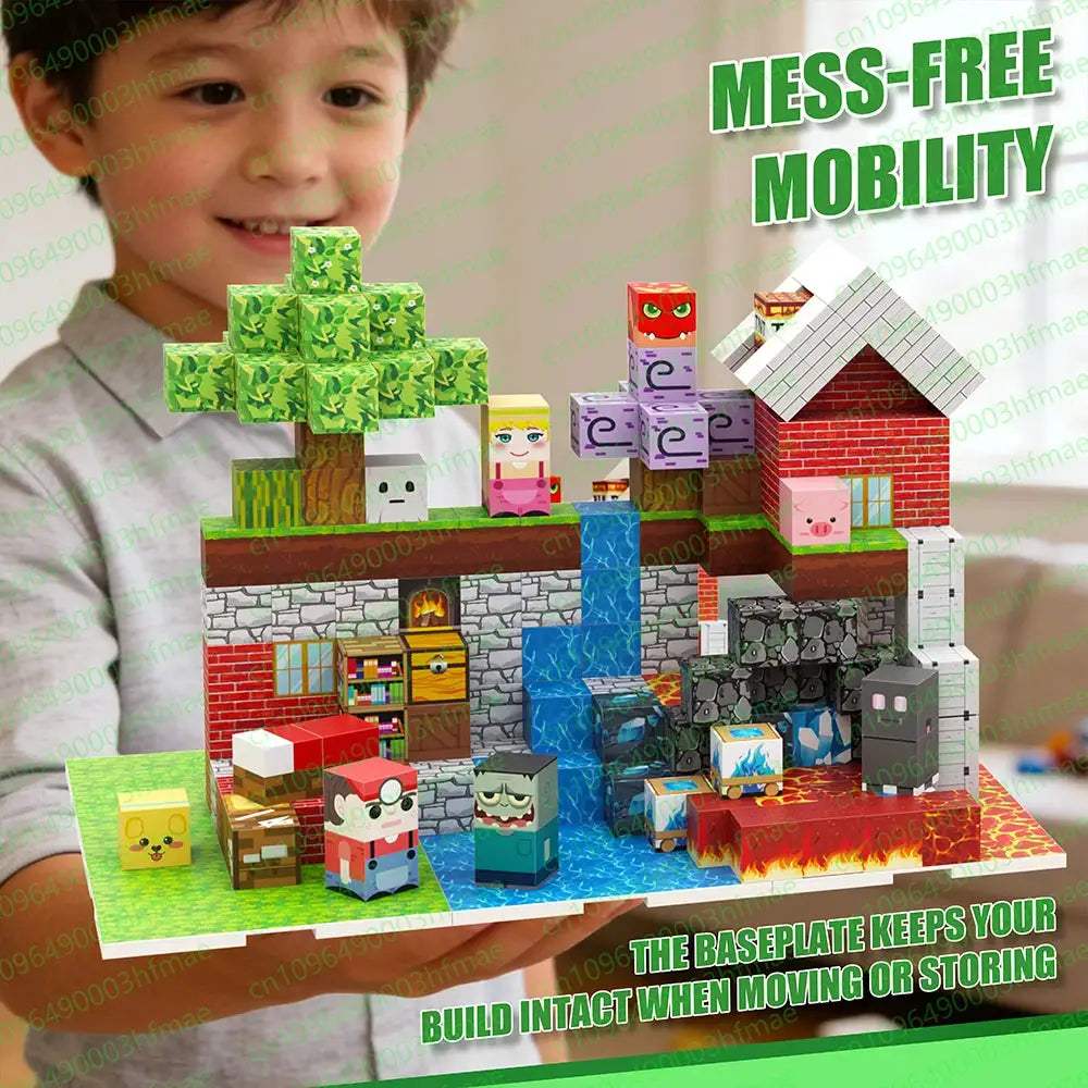  Magnetic Building Blocks Set With Bottom Plate STEM -  ToylandEU™