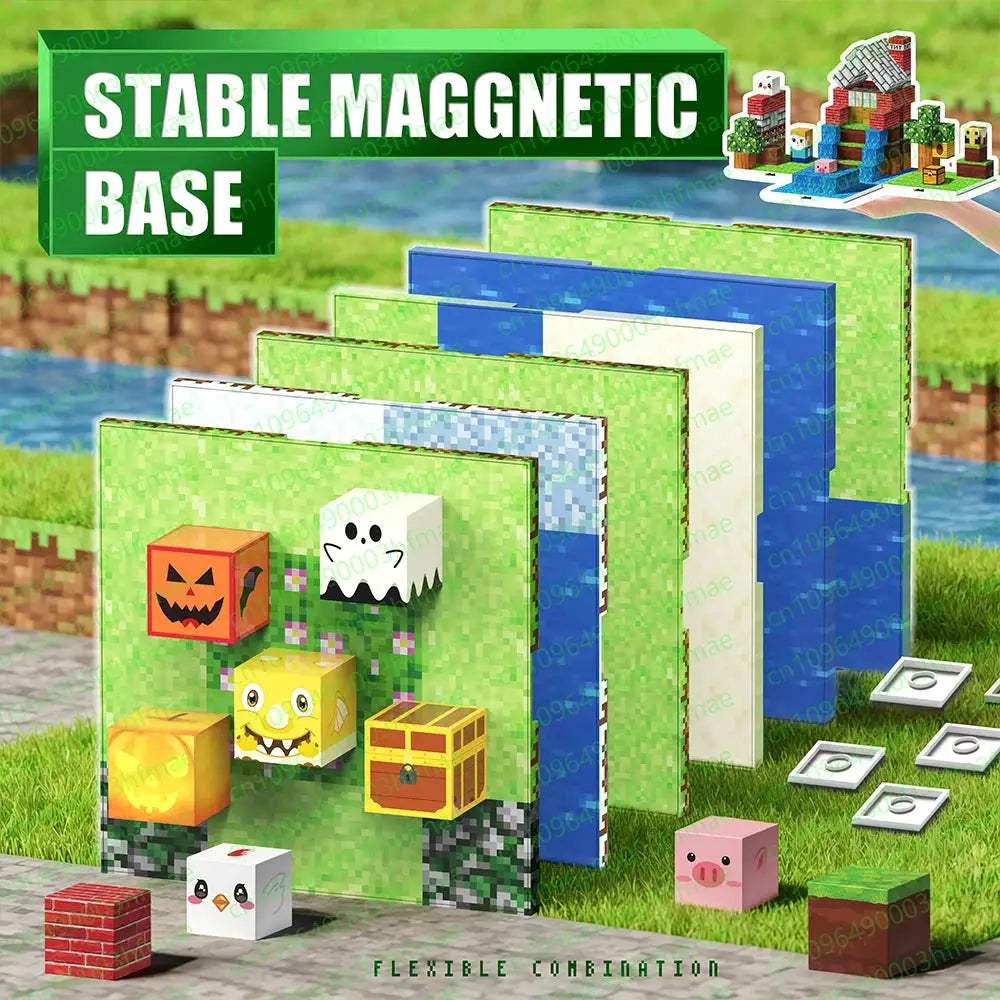  Magnetic Building Blocks Set With Bottom Plate STEM -  ToylandEU™