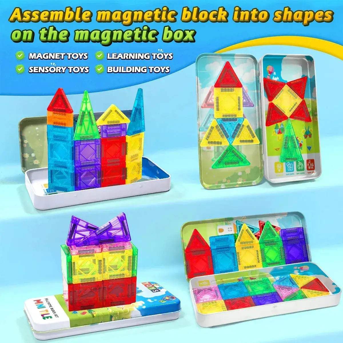 Magnetic Building Blocks Set for Kids Montessori Sensory Toy - ToylandEU
