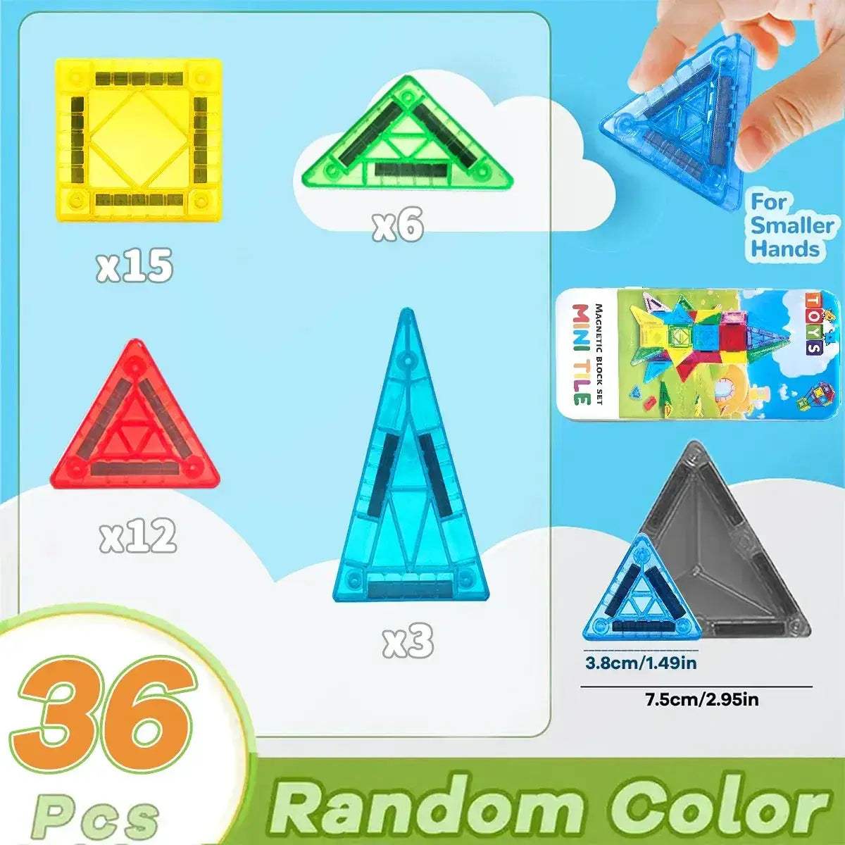 Magnetic Building Blocks Set for Kids Montessori Sensory Toy - ToylandEU