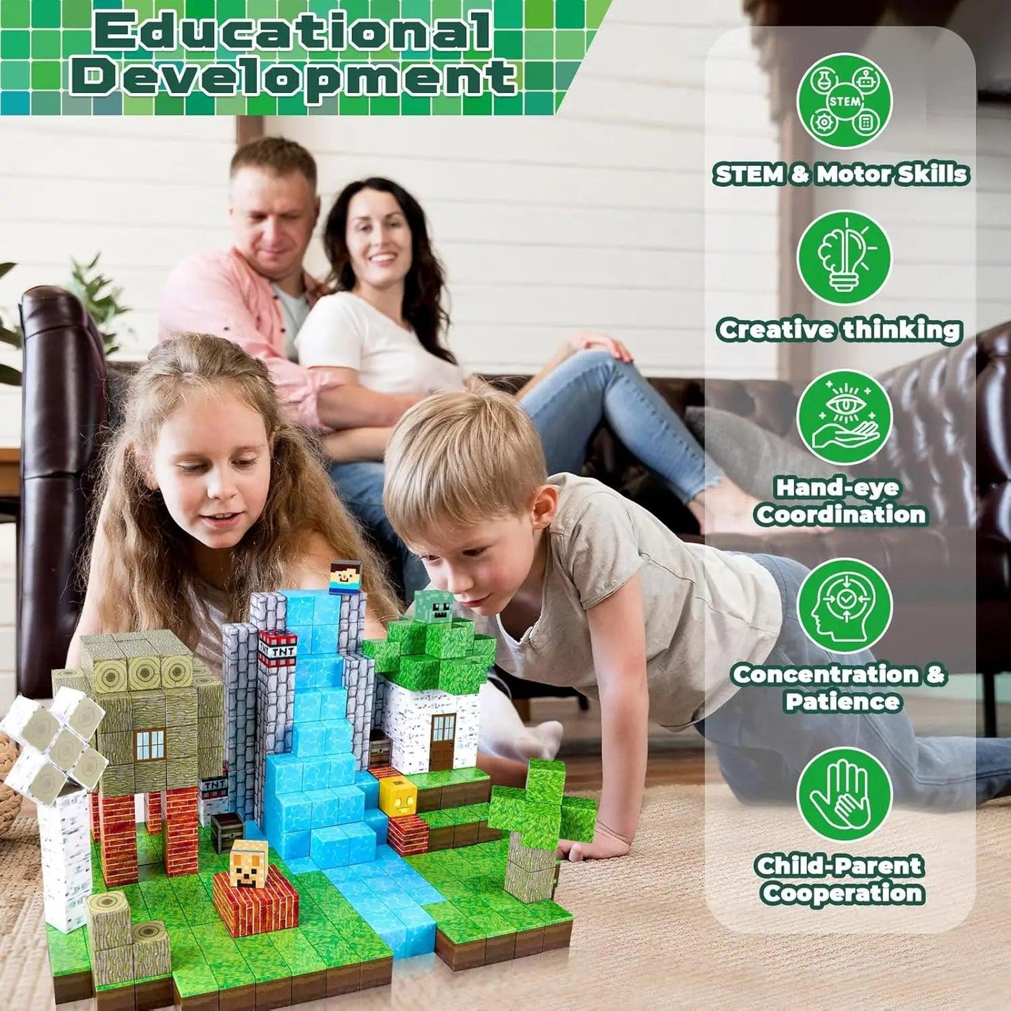  Magnetic Building Blocks Toy|STEM Sensory|Toylandeu™ 