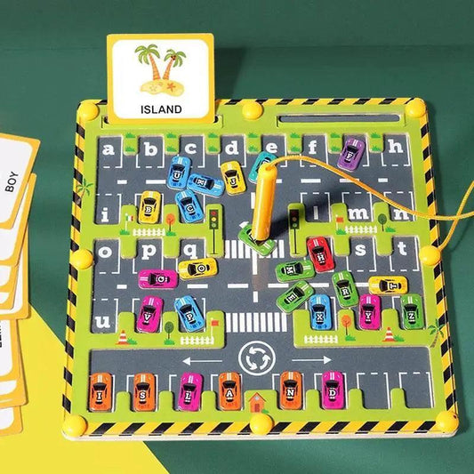  Magnetic Car Alphabet Maze Montessori Toy for Kids Ages 3-6 Fine Motor and Word Learning -  ToylandEU™