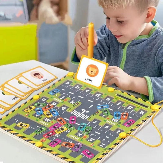  Magnetic Car Alphabet Maze Montessori Toy for Kids Ages 3-6 Fine Motor and Word Learning -  ToylandEU™
