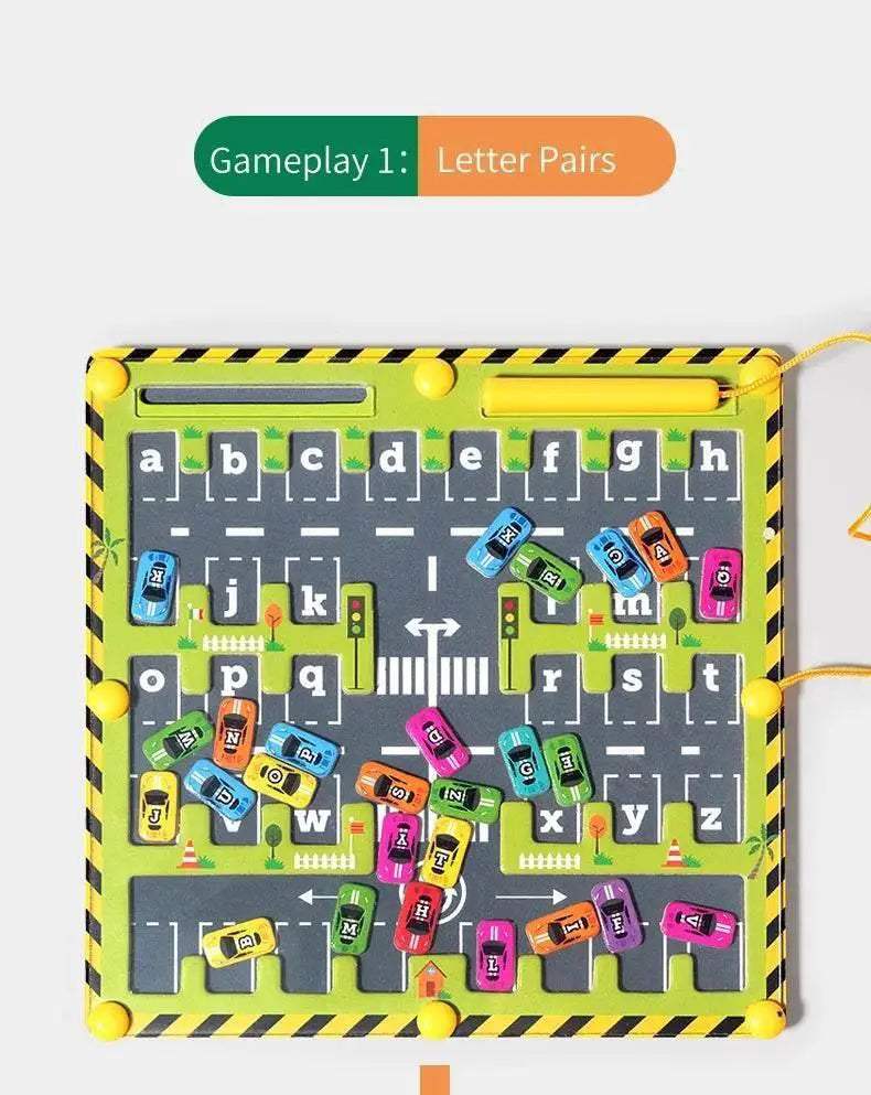 Magnetic Car Alphabet Maze Montessori Toys ABC Cognition Early Education Toys Preschool Word Learning Fine Motor Toys for Kids - ToylandEU