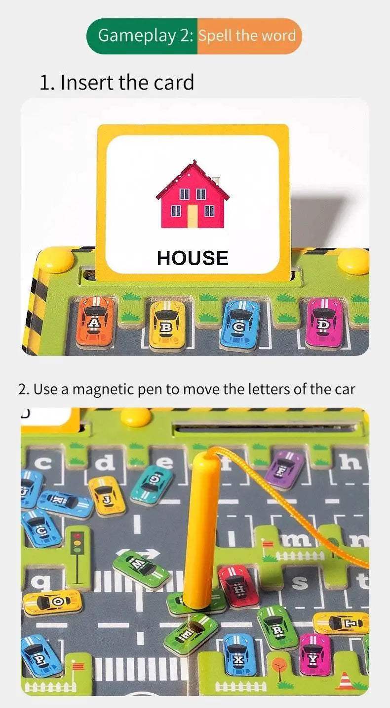 Magnetic Car Alphabet Maze Montessori Toys ABC Cognition Early Education Toys Preschool Word Learning Fine Motor Toys for Kids - ToylandEU