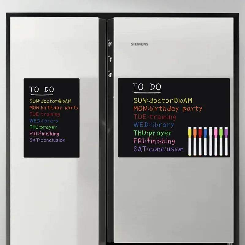 A3 Magnetic Blackboard with 8 Liquid Neon Chalk Markers Erasable Fridge Chalkboard Sticker Lists Board - ToylandEU