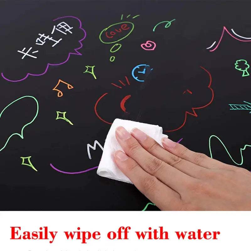 A3 Magnetic Blackboard with 8 Liquid Neon Chalk Markers Erasable Fridge Chalkboard Sticker Lists Board - ToylandEU