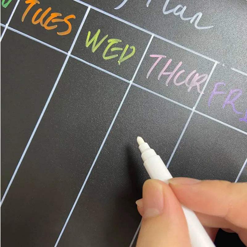A3 Magnetic Blackboard with 8 Liquid Neon Chalk Markers Erasable Fridge Chalkboard Sticker Lists Board - ToylandEU
