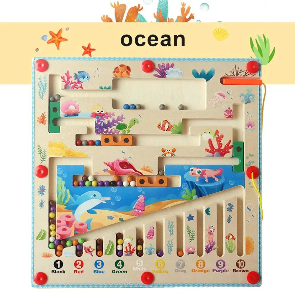 Magnetic Color Number Maze Montessori Wooden Puzzle -  ToylandEU™