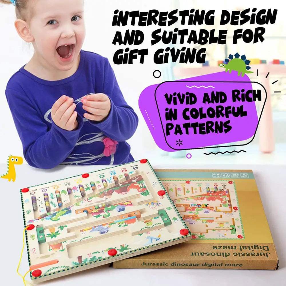 Magnetic Color Number Maze Montessori Wooden Puzzle For Toddlers - ToylandEU