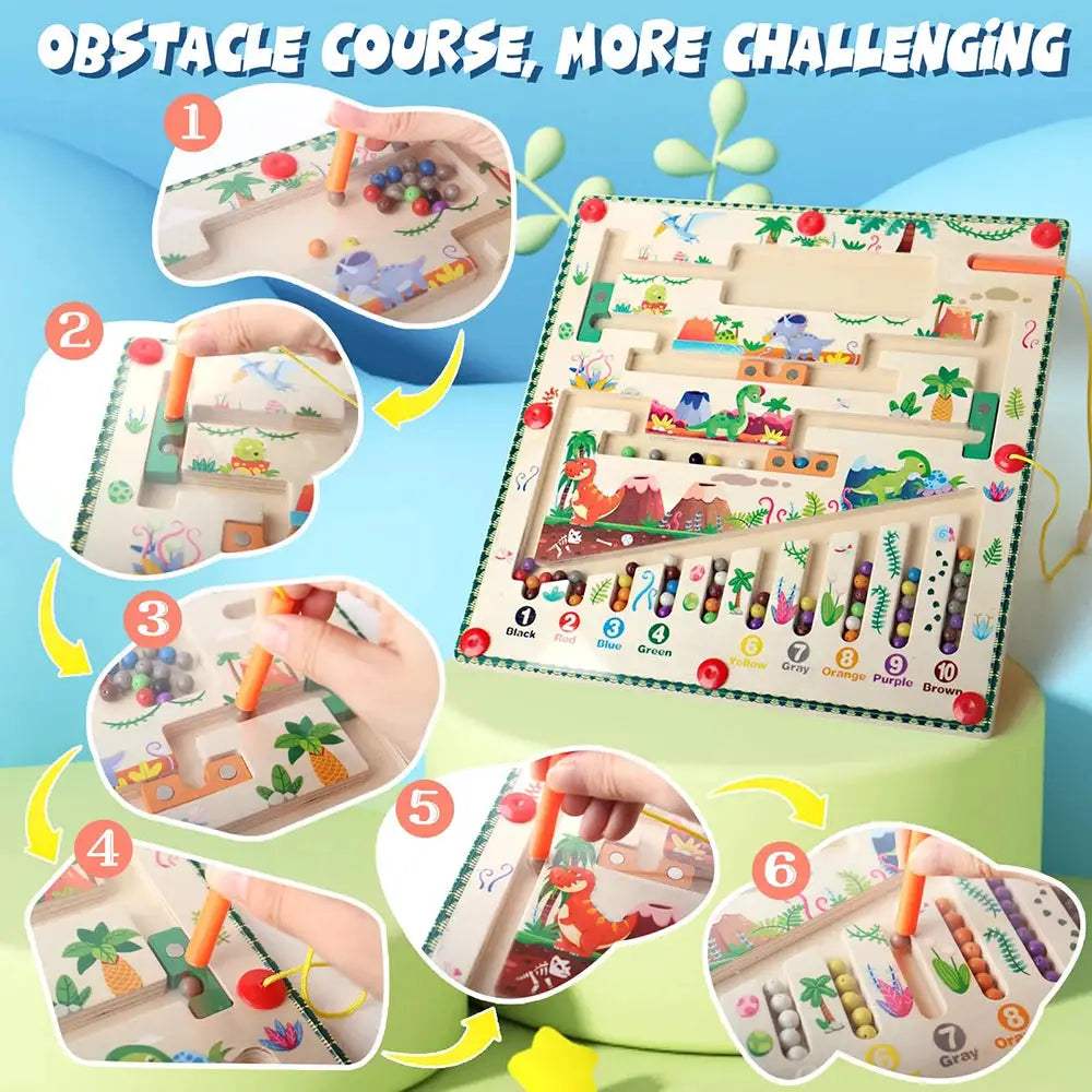 Magnetic Color Number Maze Montessori Wooden Puzzle For Toddlers - ToylandEU