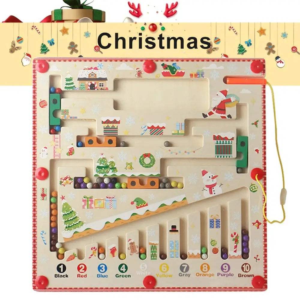 Magnetic Color Number Maze Montessori Wooden Puzzle For Toddlers - ToylandEU
