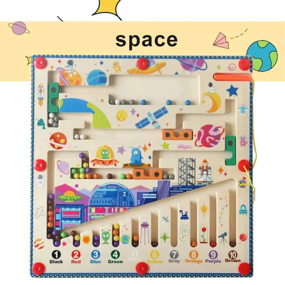  Magnetic Color Number Maze Montessori Wooden Puzzle -  ToylandEU™