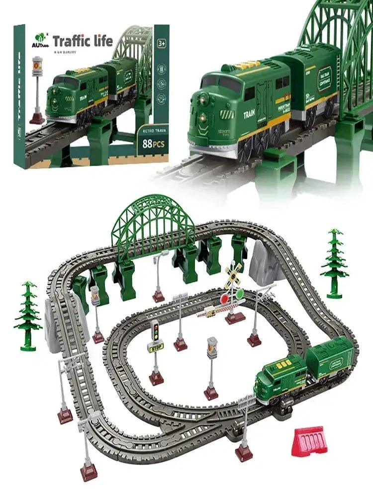  Magnetic Electric Train Set 88 Pieces Tracks Diecast -  ToylandEU™