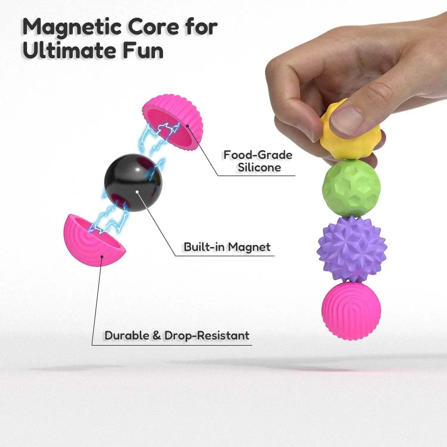 Magnetic Fidget Toy EDC Anti Stress Relief Sensory Balls for Adults Kids Autism ADHD - ToylandEU