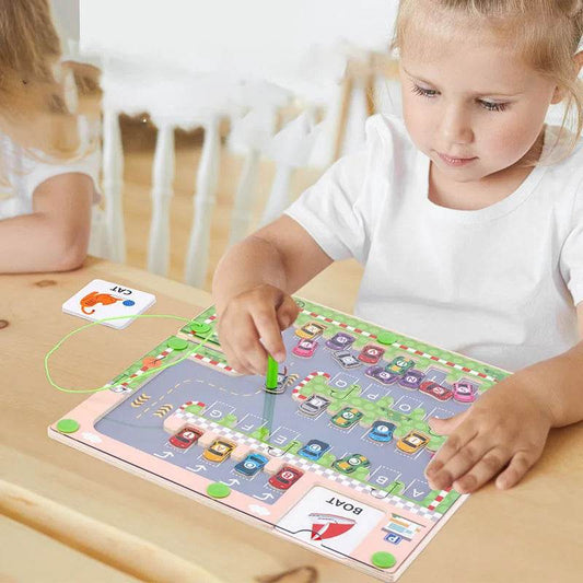 Magnetic Maze Toys Wooden Puzzle Sorting Shape Color Travel Airplane Activity Quite Board Montessori Preschool Educational Toys - ToylandEU