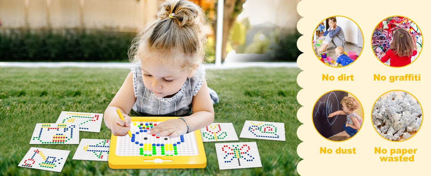 2-in-1 Magnetic Pen DIY Drawing Board for Children Montessori Preschool Educational Puzzle Toy - ToylandEU