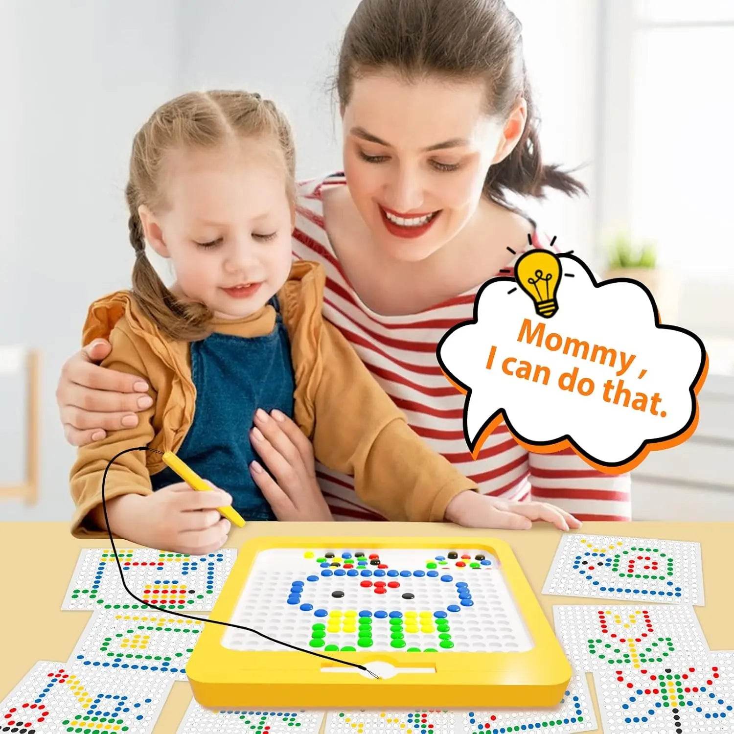 2-in-1 Magnetic Pen DIY Drawing Board for Children Montessori Preschool Educational Puzzle Toy - ToylandEU