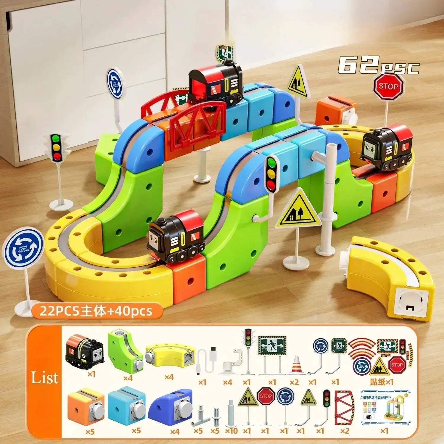  Magnetic Rail Racing Car Set Diecast DIY Tracks -  ToylandEU™